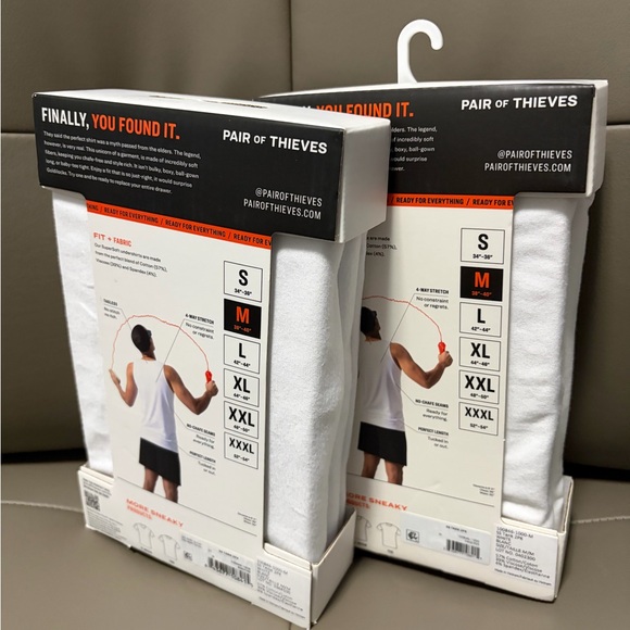 BNWT MEN'S LOT 2 PACKS PAIR OF THIEVES SUPER SOFT FITTED TANK TOPS WHITE MEDIUM - Picture 7 of 9